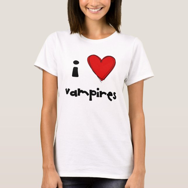 Camiseta I <3 vampiros - vermelho (Frente)