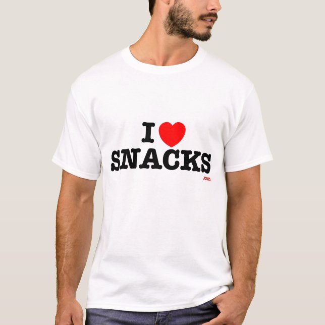 Camiseta i<3snacks - T branco liso ou não (Frente)