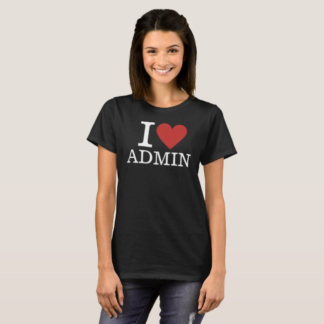 Camiseta I ❤️ Admin for Employee CUSTOM Women's (Frente Completa)