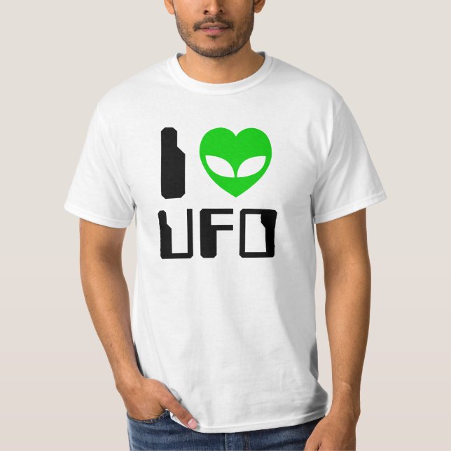 Camiseta I Alienígena Heart UFO (Frente)