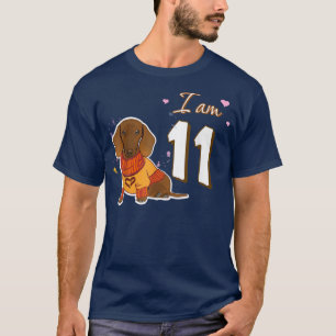Camiseta I am 11 Birthday Cute Dachshund Dog Fan Gift T-Shi