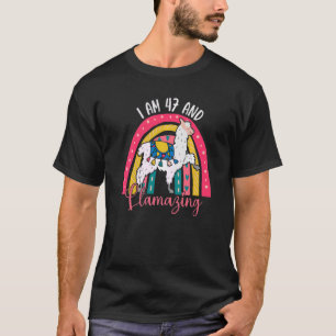 Camiseta I Am 47 Year Old And Llamazing Alpaca  Llama 47th 