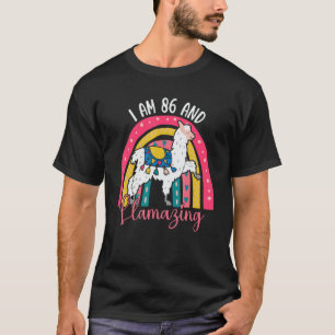 Camiseta I Am 86 Year Old And Llamazing Alpaca  Llama 86th 