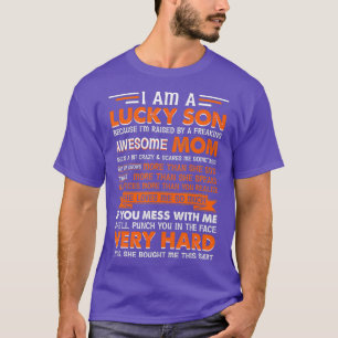 Camiseta I Am a Lucky Son Im Raised By a Freaking Awesome