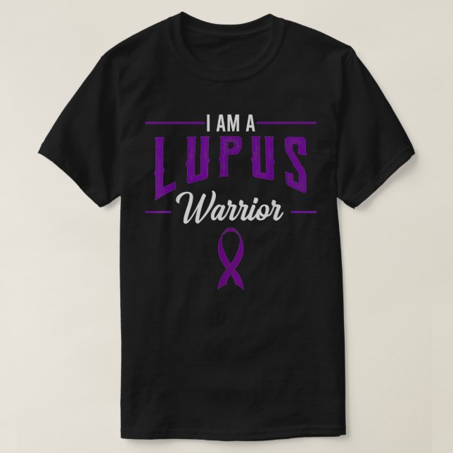 Camiseta I Am A Lupus Warrior Purple Awareness Ribbon Butte (Frente do Design)