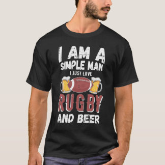 CAMISETA I AM A SIMPLE MAN I JUST LOVE RUGBY AND BEER