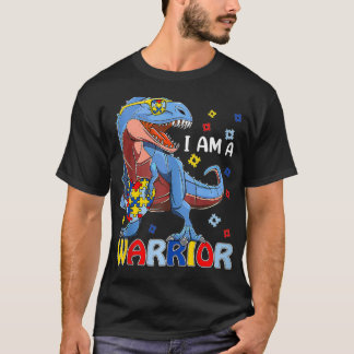 Camiseta I Am A Warrior Autism Family TRe Dinosaur Autism A