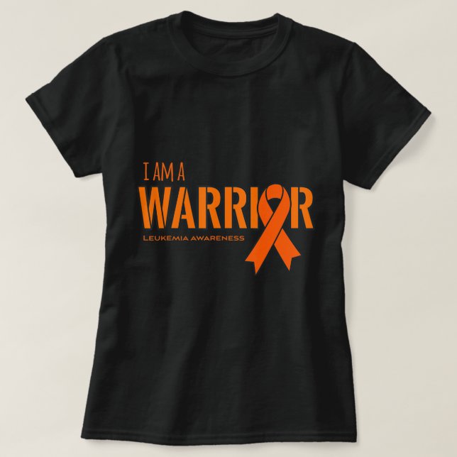 Camiseta I am a Warrior Leukemia Cancer Awareness  (Frente do Design)