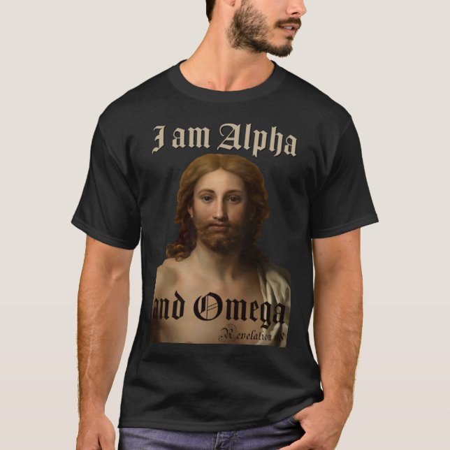 Camiseta I am Alpha and Omega Jesus Christ painting Raphael (Frente)