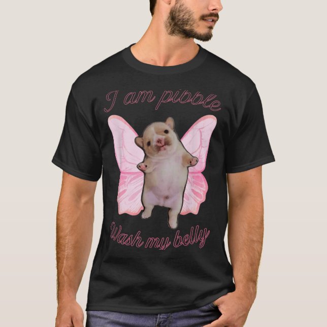 Camiseta I Am Bble Wash My Belly Bble Meme Funny Dog Brainr (Frente)