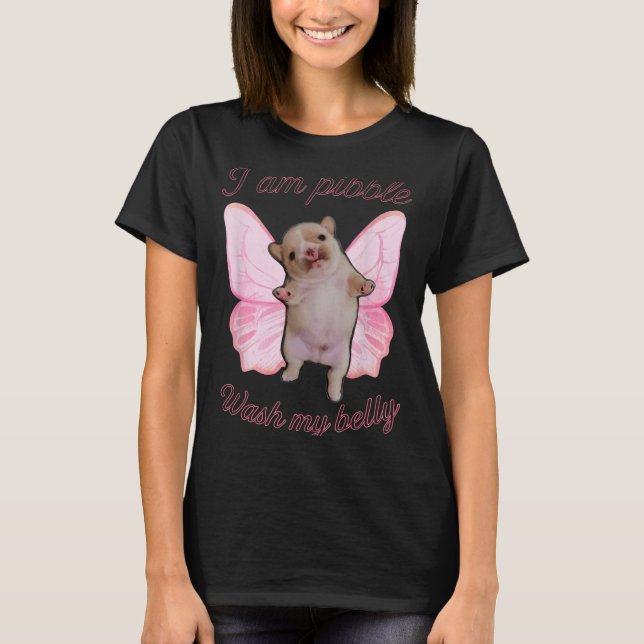 Camiseta I Am Bble Wash My Belly Bble Meme Funny Dog Brainr (Frente)