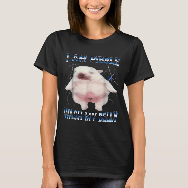 Camiseta I Am Bble Wash My Belly Bble Meme Funny Dog Brainr (Frente)