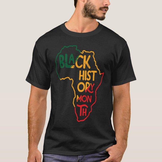 Camiseta I Am Black History African American Map (Frente)