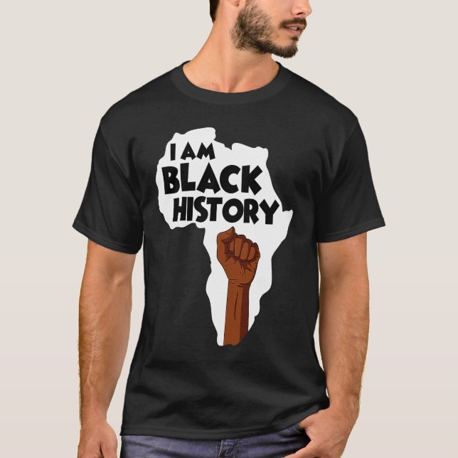 Camiseta I Am Black History Black History Month Afro Americ (Frente)