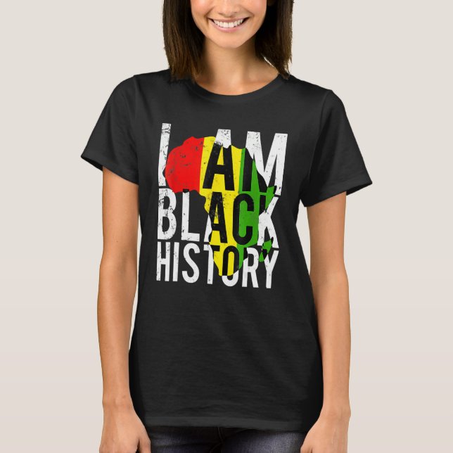 Camiseta I Am Black History Black History Month & Pride Gif (Frente)