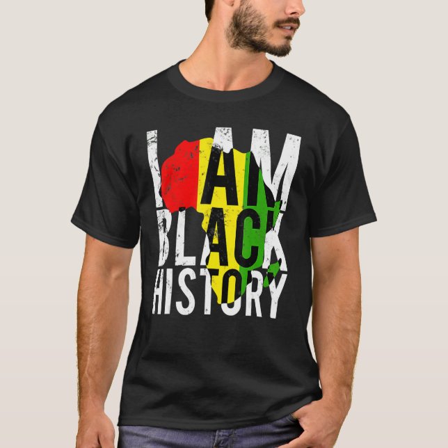 Camiseta I Am Black History Black History Month & Pride Gif (Frente)