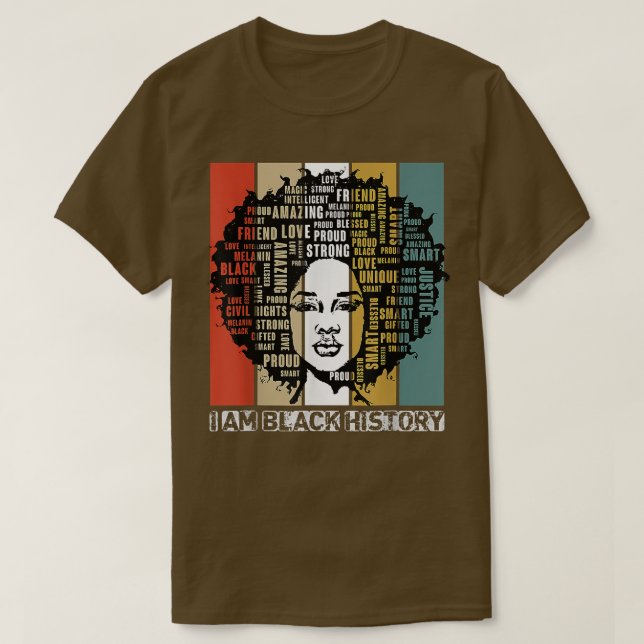 Camiseta I Am Black History Black Queen Melanin African Ame (Frente do Design)