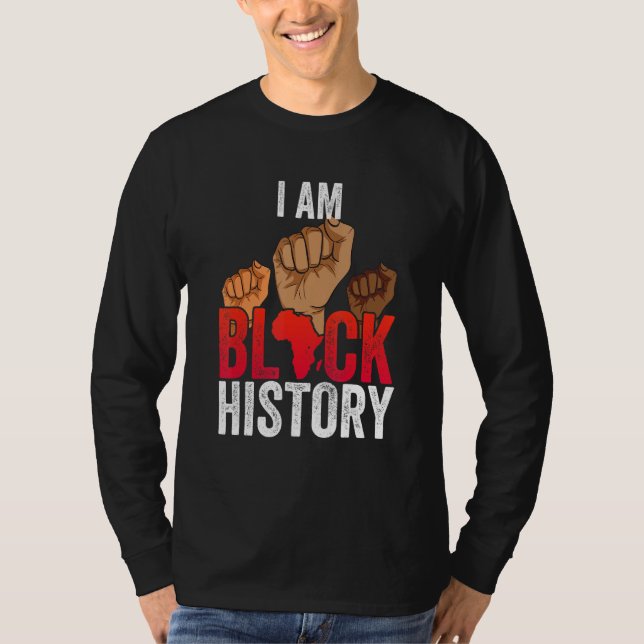 Camiseta I Am Black History Fight Hand Black History Month  (Frente)