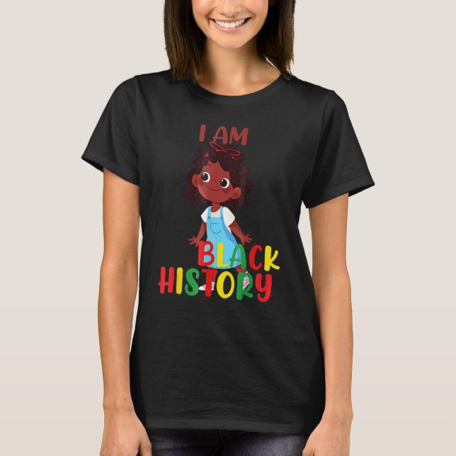 Camiseta I am Black History Little Girl Afro Love African A (Frente)