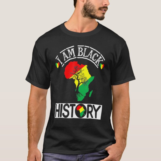 Camiseta I Am Black History Month African Map American Cele (Frente)