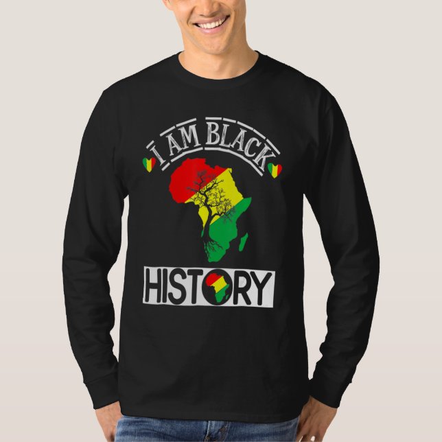 Camiseta I Am Black History Month African Map American Cele (Frente)