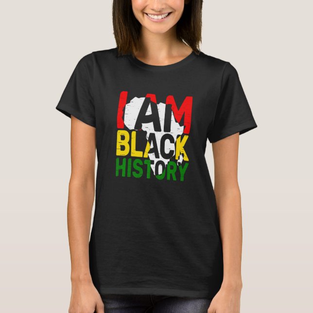Camiseta I Am Black History Month American Melanin BLM Afri (Frente)