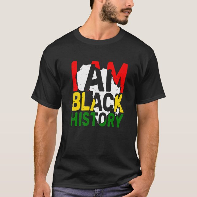 Camiseta I Am Black History Month American Melanin BLM Afri (Frente)