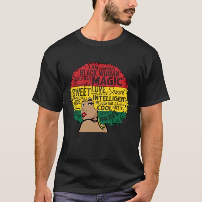 Camiseta I Am Black History Month Black Queen BHM Pride Mel (Frente)