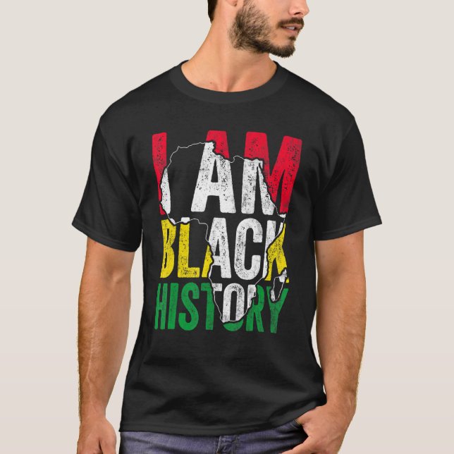Camiseta I Am Black History Month Melanin BLM African Pride (Frente)