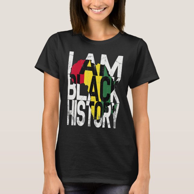 Camiseta I Am Black History Month Melanin BLM African Pride (Frente)
