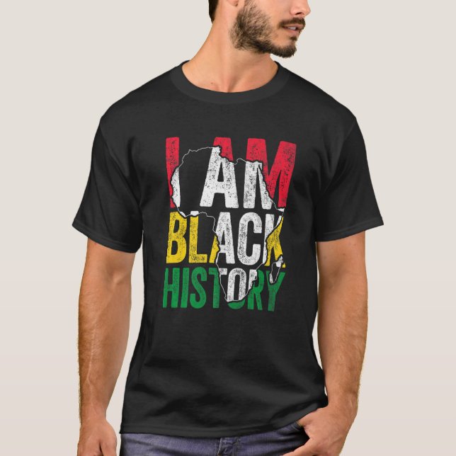 Camiseta I Am Black History Month Melanin BLM African Pride (Frente)