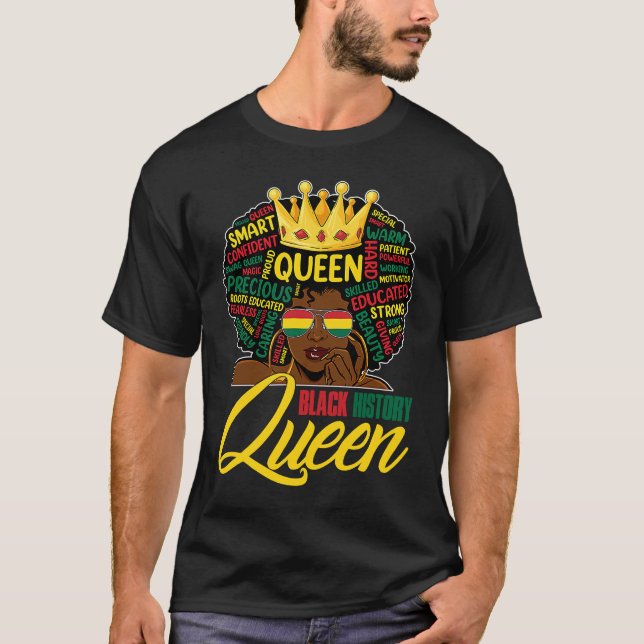 Camiseta I Am Black History Queen BHM BLM Pride Melanin Wom (Frente)