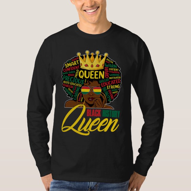 Camiseta I Am Black History Queen BHM BLM Pride Melanin Wom (Frente)
