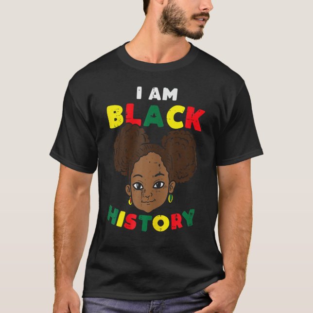 Camiseta I Am Black History Queen Melanin African Pride Gir (Frente)