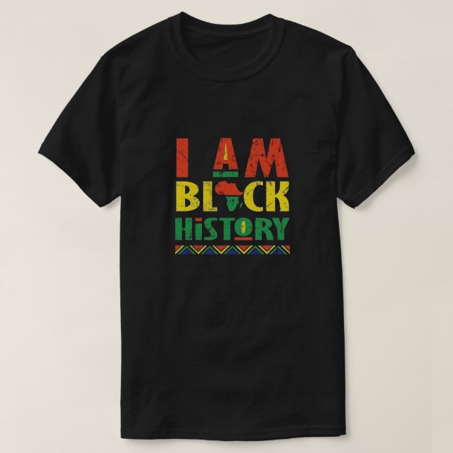 Camiseta I Am BLACK History T-Shirt (Frente do Design)