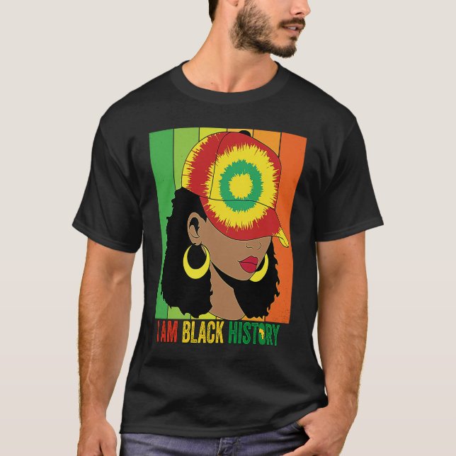 Camiseta I AM BLACK HISTORY Women Girls Black Queen Month H (Frente)