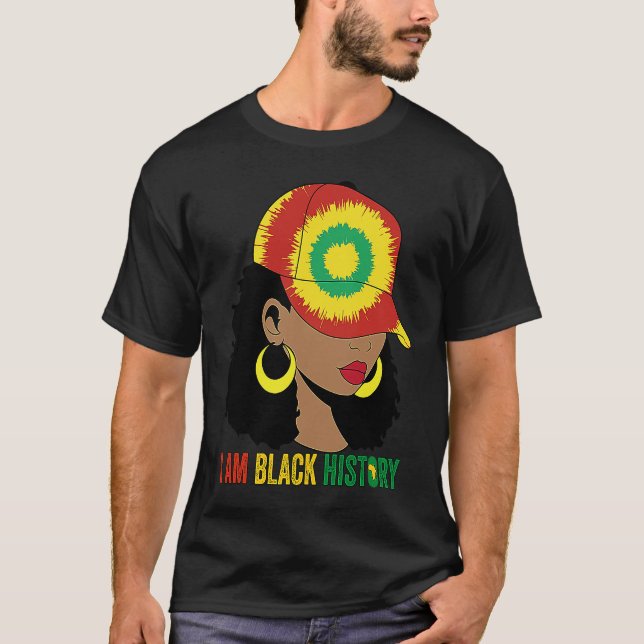 Camiseta I AM BLACK HISTORY Women Girls Black Queen Month H (Frente)