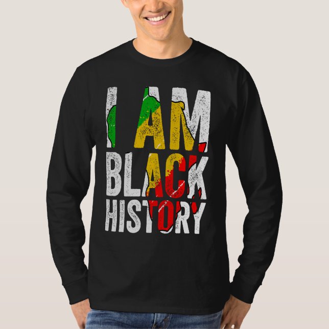 Camiseta I Am Black History  Women Men African American Gra (Frente)