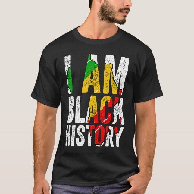 Camiseta I Am Black History  Women Men African American Gra (Frente)