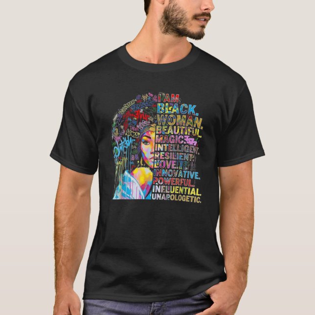 Camiseta I Am Black Woman Black History Month Educated Blac (Frente)