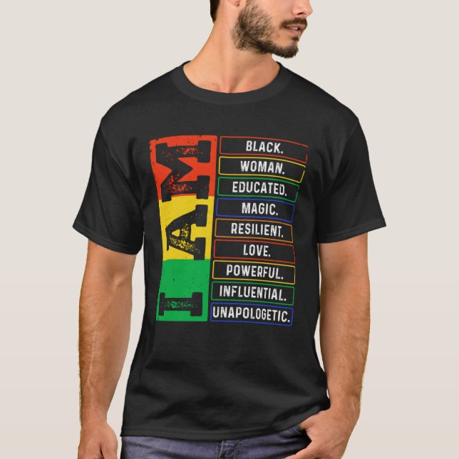 Camiseta I Am Black Woman Educated African Melanin Black Hi (Frente)