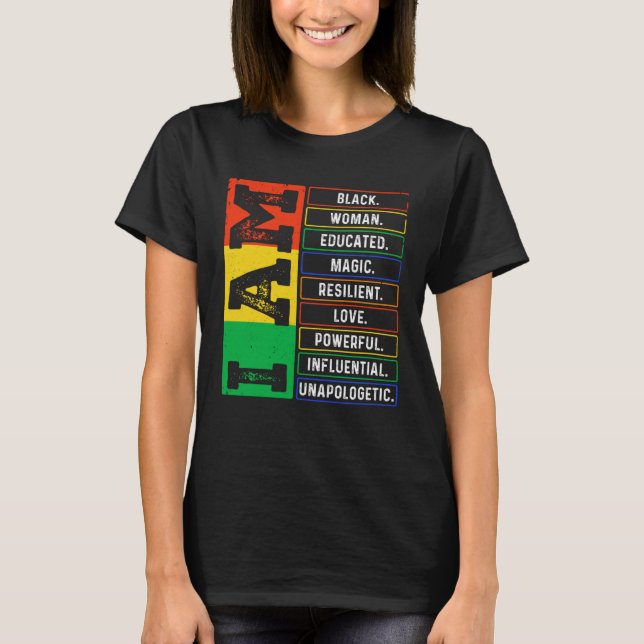 Camiseta I Am Black Woman Educated African Melanin Black Hi (Frente)
