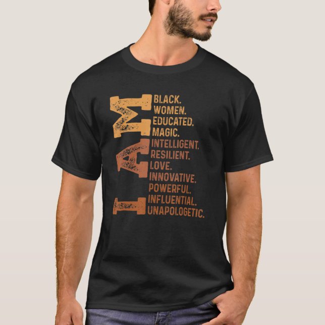 Camiseta I Am Black Woman Educated Melanin Pride Black Hist (Frente)
