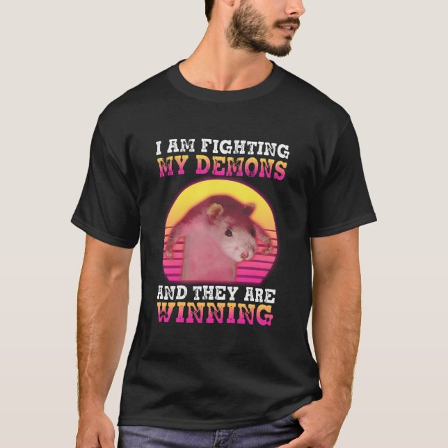 Camiseta I Am Fighting My Demons Rat (Frente)