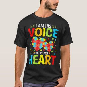 Camiseta I Am His Voice He Is My Heart Tee Autism Awareness