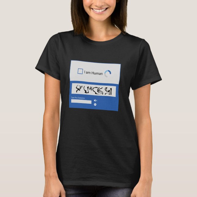 Camiseta I Am Human Captcha Verification Design (Frente)