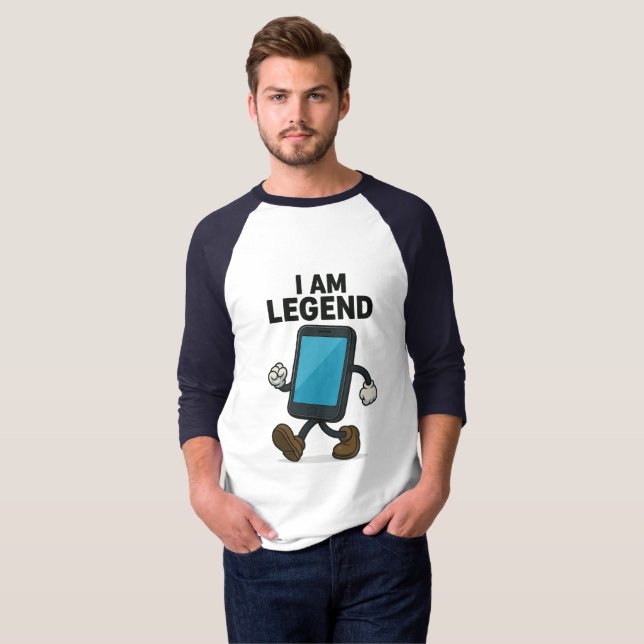Camiseta I am legend  funny quote T-shirt /cool graphic tee (Frente Completa)