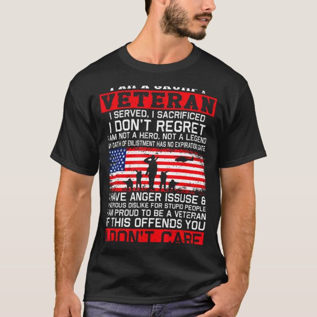 Camiseta I Am Mpy Veteran I Served I Sacrificed I Don't Reg (Frente)