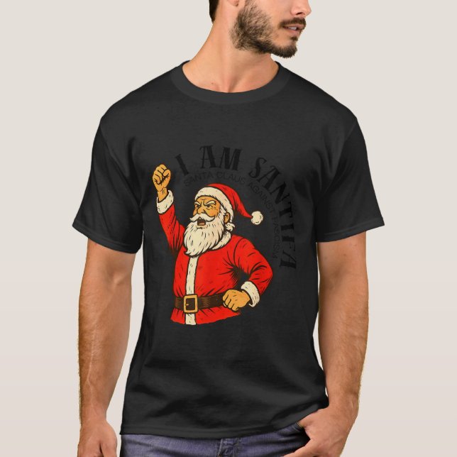 Camiseta I Am Santifa Santa Claus Anti Fascism Christmas Au (Frente)