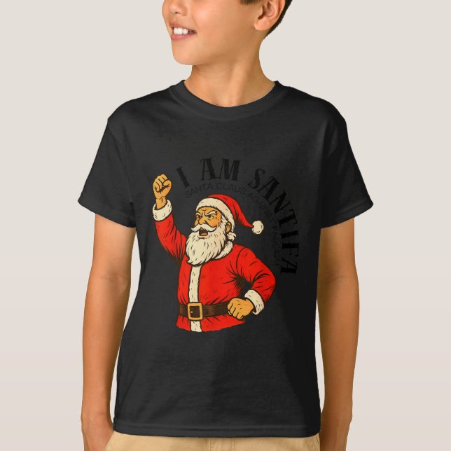 Camiseta I Am Santifa Santa Claus Anti Fascism Christmas Au (Frente)